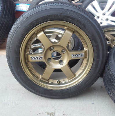 ล้อมือ2 TE37ขอบ15 4 รู100 พร้อมยางปี14 4 ล้อ