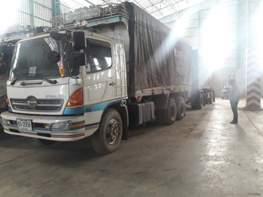 ขายรถพ่วงดัมพ์ Hino mega เครื่อง 260 แรง ปี 46 ดัมพ์เหล็กคอกเกษตร ลูก 2 เพลา ทะเบียนพร้อม