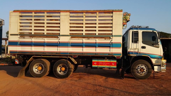พ่วง 22 ล้อ ISUZU FXZ 320 แรง EURO2 MAXLOAD ปี 52 กระบะเหล็กคอกเกษตร ดั๊มพ์ อู่ สหกิจ ราคา 2.1 ล้านต