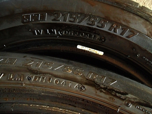 ยาง17 บริดสโตน 215-55-17ลงปลายปี14 ดอกหนา 8มิล