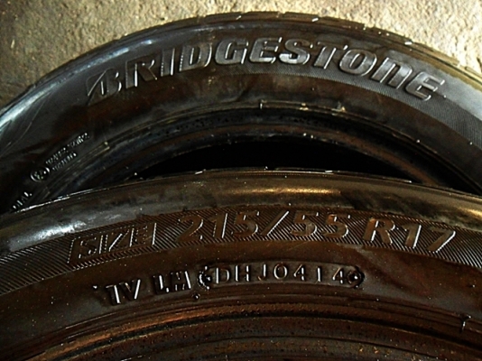 ยาง17 บริดสโตน 215-55-17ลงปลายปี14 ดอกหนา 8มิล