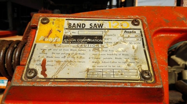 เลื่อยสายพานญี่ปุ่น ASADA BAND SAW 120 JAPAN ใช้ไฟบ้าน 220V ตัดได้ถึง 4&quot; มาเทสก่อนได้