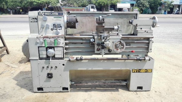 ** จัดส่งลูกค้าพระราม2ครับ ** เครื่องกลึงรุ่นใหม่ GAB-BED LATHE 4 ฟุต 4 เพลาเด้งเบรค 400x750 นิ้วมิลไม่ต้องเปลี่ยนเฟือง