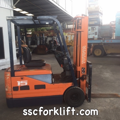 รถยกไฟฟ้า TOYOTA 5FBE15 ยก 1.5 ตัน สูง 3 ม. จากญี่ปุ่น