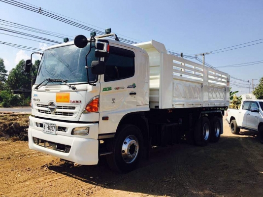 ขายรถพ่วง HINO mega 344 แรง ปี 56 แม่ลูกดัมพ์สามมิตร ลูก 3 เพลา ทะเบียนพร้อม