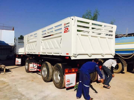 ขายรถพ่วง HINO mega 344 แรง ปี 56 แม่ลูกดัมพ์สามมิตร ลูก 3 เพลา ทะเบียนพร้อม