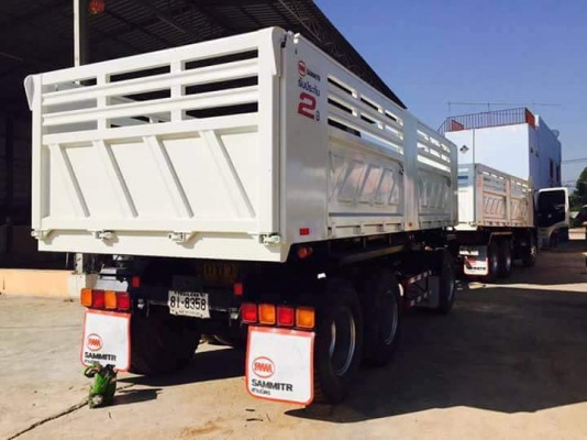 ขายรถพ่วง HINO mega 344 แรง ปี 56 แม่ลูกดัมพ์สามมิตร ลูก 3 เพลา ทะเบียนพร้อม