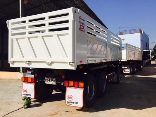 ขายรถพ่วง HINO mega 344 แรง ปี 56 แม่ลูกดัมพ์สามมิตร ลูก 3 เพลา ทะเบียนพร้อม