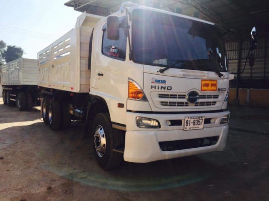 ขายรถพ่วง HINO mega 344 แรง ปี 56 แม่ลูกดัมพ์สามมิตร ลูก 3 เพลา ทะเบียนพร้อม