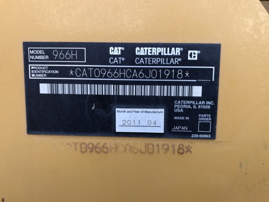 CAT 966H นำเข้าจากญี่ปุ่น ใช้งาน 7 พันกว่าชั่วโมง ปี 2011 CAT 966H นำเข้าจากญี่ปุ่น ใช้งาน 7 พันกว่าชั่วโมง ปี 2011