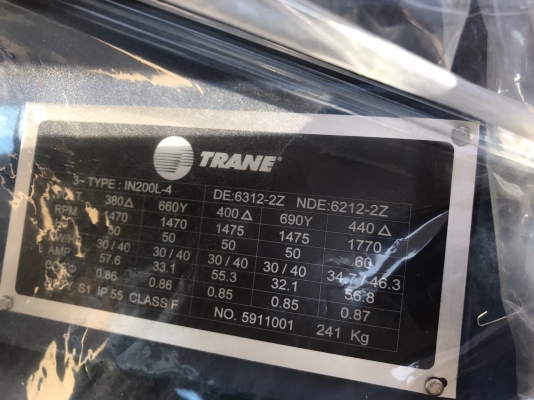 ขายมอเตอร์ Trane( Teco ) 40HP. 1400rpm. 380V ของใหม่ในลัง สวยมาก พร้อมใช้งาน