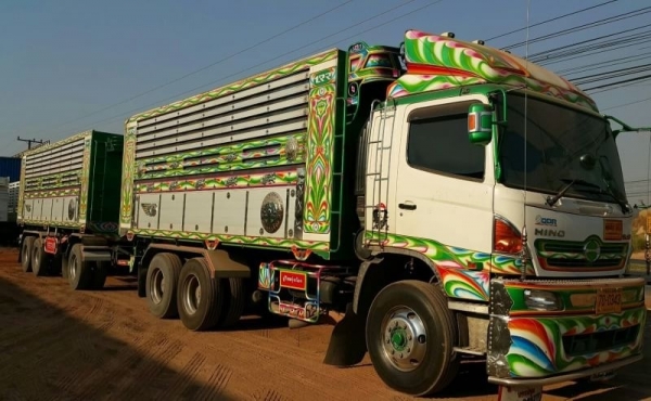 ขาย HINO 344 พ่วงแม่ลูก กระบะเนียมคอกเกษตรดั๊ม อู่ ไทยรุ่งเรือง รถปี 56