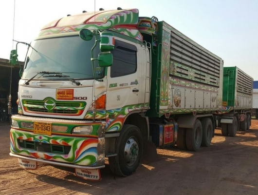 ขาย HINO 344 พ่วงแม่ลูก กระบะเนียมคอกเกษตรดั๊ม อู่ ไทยรุ่งเรือง รถปี 56