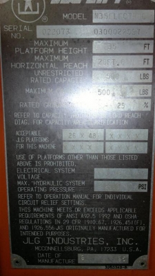 ขายรถกระเช้า JLG บูมศอก N35E สูง 10.70 เมตร  มือสอง