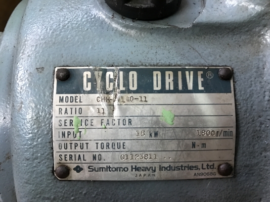 ขายหัวเกียร์ทดรอบ Sumitomo Cycro drive อัตราทด 1:11 Made in Japan สภาพสวยหมุนนิ่ม ใส่กับมอเตอร์ 15-20HP. พร้อมใช้งาน