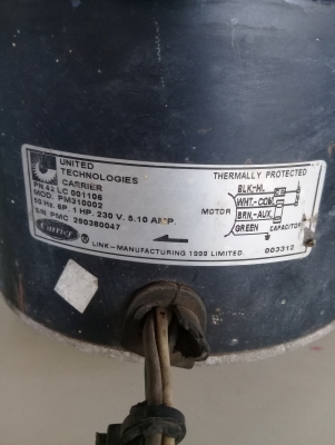 มอเตอร์ 1 แรง  2  สาย  220v