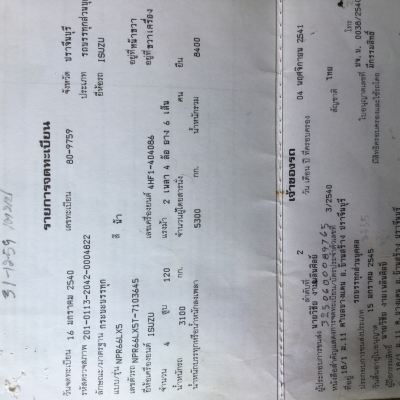 ขาย 6 ล้อ NPR. 66LX5 รถห้างแท้ เครื่อง 4HF1-404086. 120 แรง