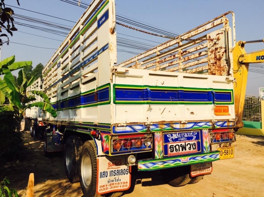 ขายรถสิบล้อแม่-ลูกไม่ดัมพ์ Hino เครื่อง 380 แรง ปี 55 ลูก 3 เพลาแท้ ทะเบียนพร้อม