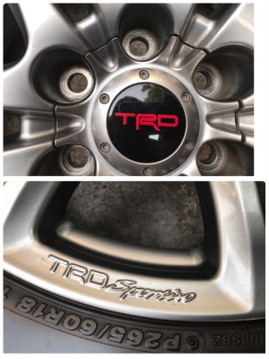 แม็ก แท้ Toyota TRD3 ขอบ18 พร้อมยาง 265-60-18 แม็ก แท้ Toyota TRD3 ขอบ18 พร้อมยาง 265-60-18