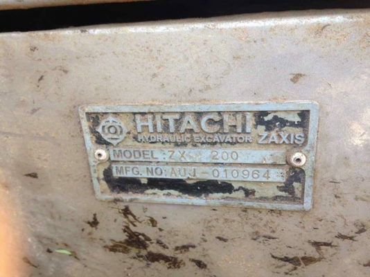 ขายรถขุดแบ็คโค HITACHI ZX200-1ทำงาน11,118ชม. ปี55 สภาพสวยเดิมช่วงล่างดี เอกสารเล่มทะเบียน