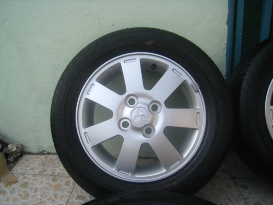 ขายล้อแม็กเดิม mitsu mirage 14"x4.5" et 46 4รู100 +ยางปี12 (081-3747940)