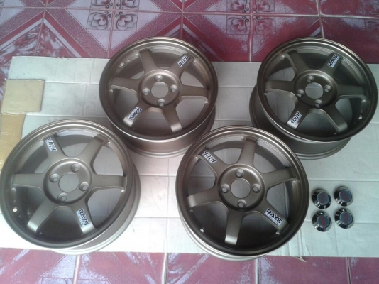 TE37ของใหม่ งานเบาๆครับ  ขอบ15"4รู100 กว้าง6.5"off40ขอบชา เหลือชุดเดียวแล้วครับ ( 8,500บ.)