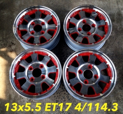 ล้อ RALLY-103 ขอบ 13x5.5 ใส่ 4/114.3 หน้าเงา สภาพสวยๆ พร้อมใส่หล่อ *6000 บาทครับ
