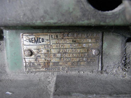 ขายมอเตอร์เกียร์ 2 HP. 1400 RPM. ชุดเกียร์ทด 10:1 สภาพดี พร้อมใช้งาน