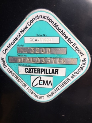 รถตัก CATERPILLAR Cat320D 8พันกว่าชั่วโมง มีเล่มทะเบียน