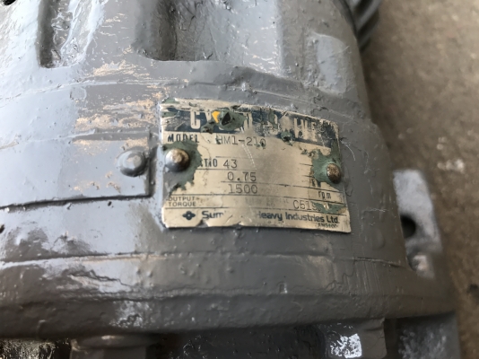 ขายมอเตอร์เกียร์ Cycro drive Sumitomo มอเตอร์ Misubishi 1HP. 380V อัตราทด 1:43 สภาพสวยเดิมๆ ทำสีใหม่ วิ่งนิ่ม พร้อมใช้งาน