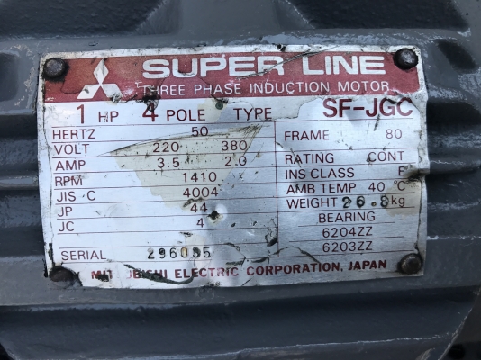 ขายมอเตอร์เกียร์ Cycro drive Sumitomo มอเตอร์ Misubishi 1HP. 380V อัตราทด 1:43 สภาพสวยเดิมๆ ทำสีใหม่ วิ่งนิ่ม พร้อมใช้งาน