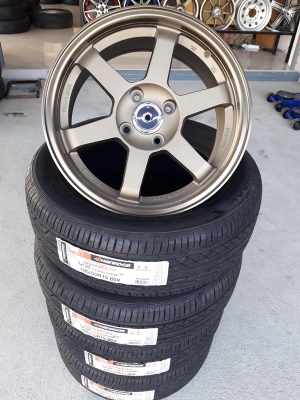 ล้อใหม่TE37 ขอบ15  4รู100 พร้อมยางใหม่ 4 ล้อ