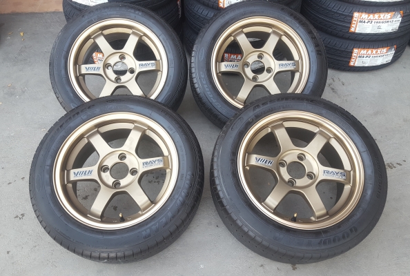 ล้อมือ2 TE37ขอบ15 4 รู100 ยางปี 3314 4 ล้อ