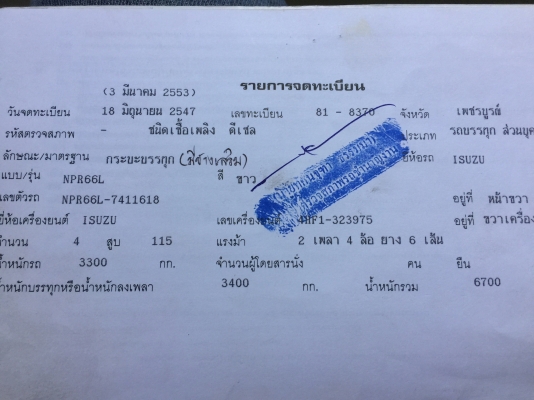 ขาย6ล้อ NPR66L 120แรง  Fหน้าFหลัง ยาว 4.30 เมตร ขาย 325000บาท
