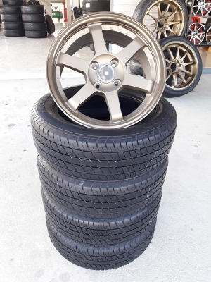 ล้อใหม่TE37 ขอบ15  4รู100 พร้อมยางเปอร์เซ็นต์ 4 ล้อ