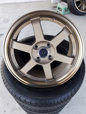 ล้อใหม่TE37 ขอบ15  4รู100 พร้อมยางเปอร์เซ็นต์ 4 ล้อ