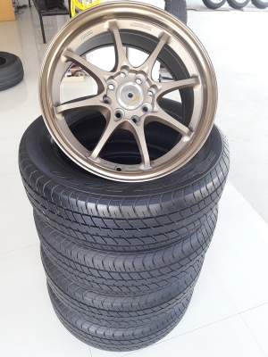 ล้อใหม่CE28 ขอบ15 4รู100-114  พร้อมยางเปอร์เซ็นต์ 4 ล้อ