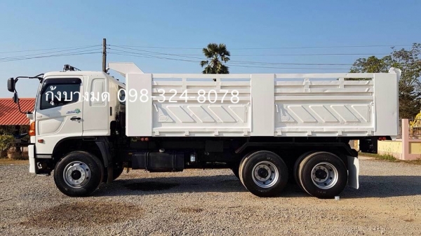 ขายสิบล้อดัมพ์ Hino เครื่อง 320 แรง ปี 49 กระบะดัมพ์สามมิตร มีระบบลากพ่วง ทะเบียนพร้อม