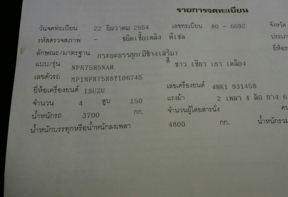 หกล้อ อีซูชุ NPR150ปี54 และ NQR175ปี56 ช่วงยาว 4.50ม กะบะสะเเตลเรส ทุกคัน รถห้าง สภาพดีสวยพร้อมใช้ มี2คัน ขายคันละ 655,000บ ทะเบียนพร้อมโอน