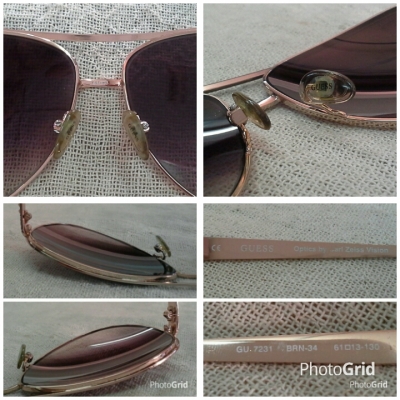 แว่นตาอเมริกัน &#039;หยดน้ำตา-นักบิน&#039; เลนส์พระเจ้า &#039;ไซส์&#039; Authentic GUESS handmade in