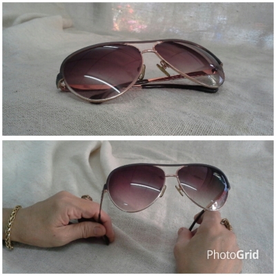 แว่นตาอเมริกัน &#039;หยดน้ำตา-นักบิน&#039; เลนส์พระเจ้า &#039;ไซส์&#039; Authentic GUESS handmade in
