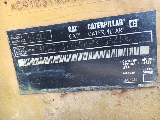 Caterpillar 314C รถขุดนำเข้าจากญี่ปุ่น โทร. 080-6565422 (หนิง)