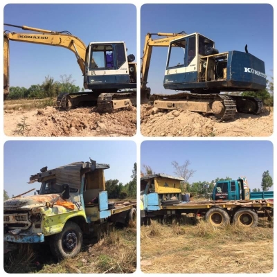 ขายเหมา 2 คัน ราคา 495,000 บาท  KOMATSU PC120-5 และ เทเลอร ISUZU หัวยาว 1 เพลา ไม่มีเล่มทะเบียน