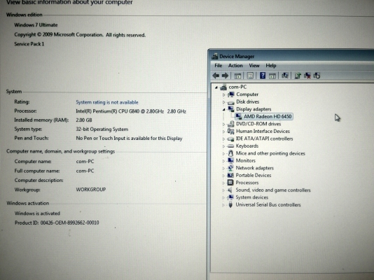 คอมพิวเตอร์ตั้งโต๊ะ hp จอ LG 20 นิ้ว Pentium(R) 2.8 GHz RAM 2 GB Hdd 1 TB การ์ดจอ Radeon HD6450 อุปกรณ์ครบ