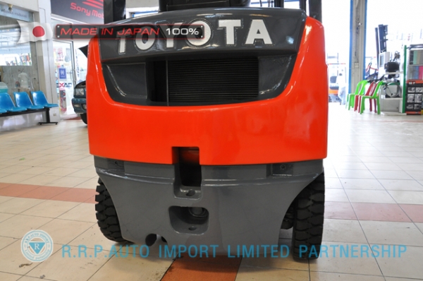 ขายรถโฟล์คลิฟท์มือสอง TOYOTA รุ่น 8FG15-15156  นำเข้าจากประเทศญี่ปุ่น 100\% ไม่เคยใช้งานในไทย