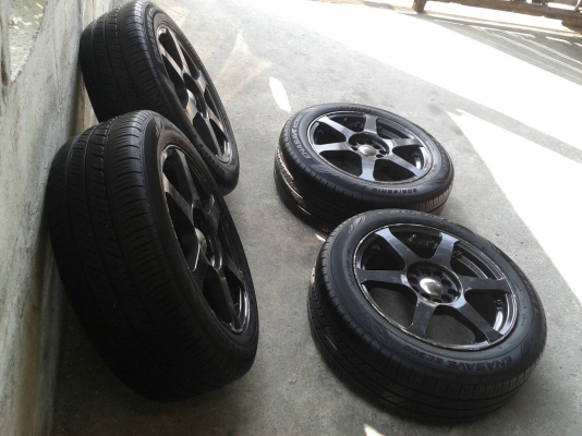 ล้อแท้ ขอบ16นิ้ว5รู100/114 พร้อมยาง ชุดนี้ ราคา 6400 บาท