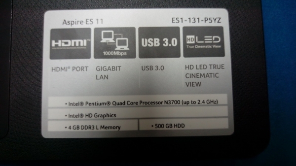 ACER E11 ES1-131-P5YZ