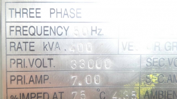 หม้อแปลงไฟฟ้าสภาพสวยเหมือนใหม่400kva..มีใบจาก กฟภ.พร้อม
