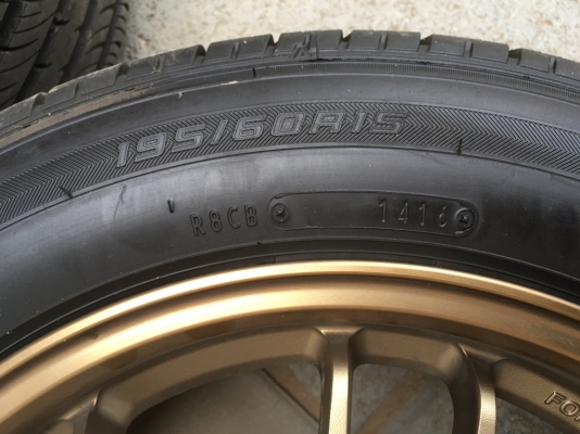 ล้อ re30 ขอบ15 กว้าง7 อ๊อฟบวก38 งาน TAW พร้อมยางปี 16 Dunlop Touring T1 195 60