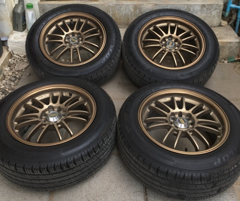 ล้อ re30 ขอบ15 กว้าง7 อ๊อฟบวก38 งาน TAW พร้อมยางปี 16 Dunlop Touring T1 195 60